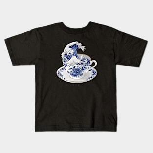 The Great Wave of Tea Kids T-Shirt